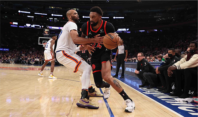 Los Raptors vencieron a los Knicks por cuatro victorias consecutivas