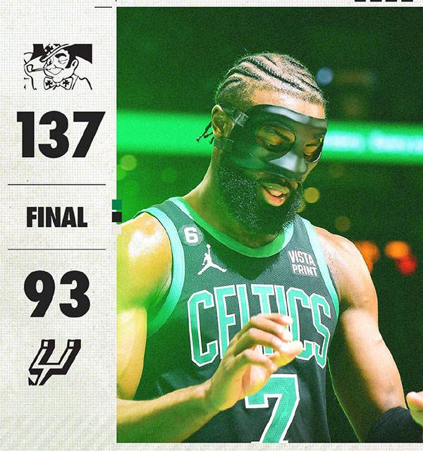 Celtics vence a Spurs 137-93